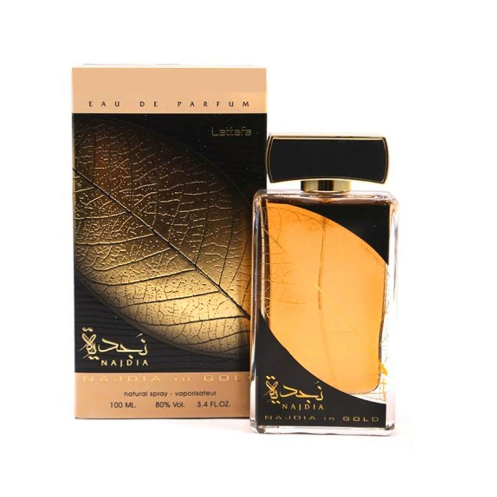 Najdia in Gold EDP 100 ml by Lattafa @ ArabiaScents