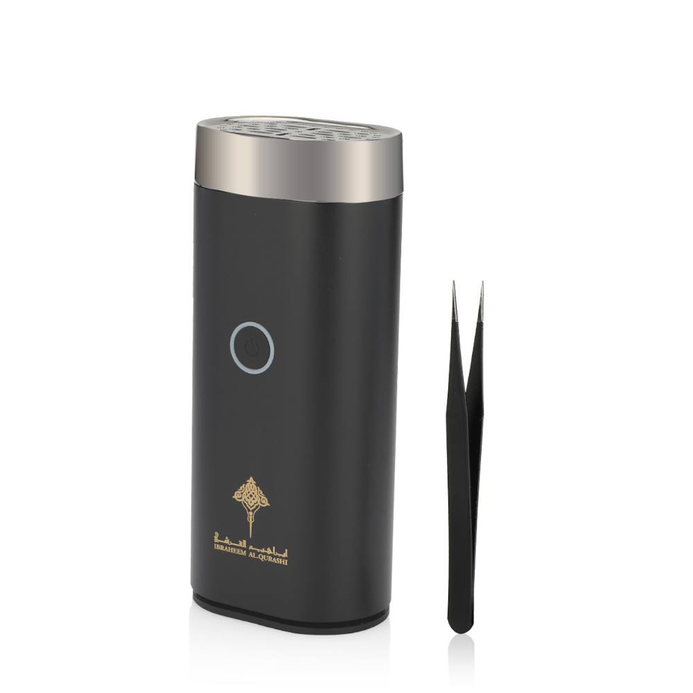 Portable Mabkhara Oval Shape Black by Ibraheem Al Qurashi @ ArabiaScents