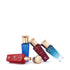'the Quad Collection' perfume bottles with gold caps on a white background with 'Asateer' branding