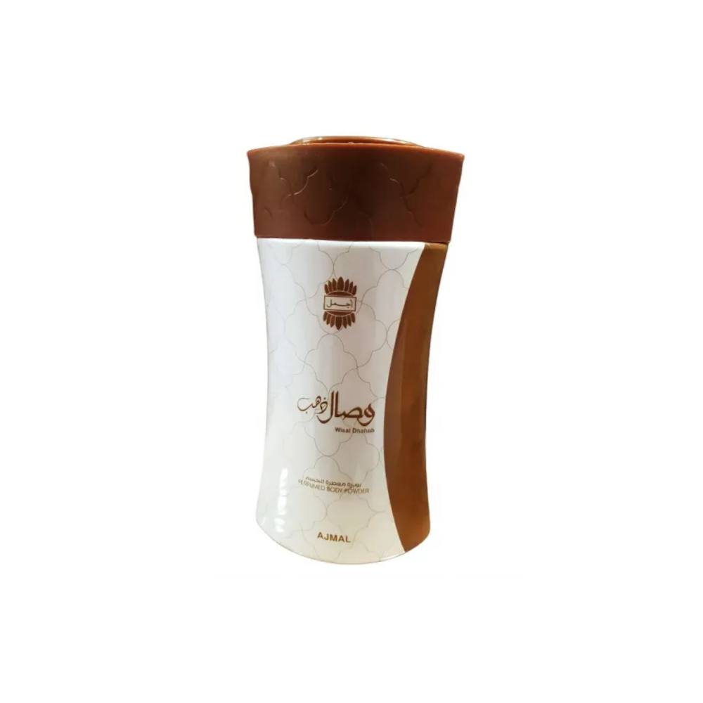 Wisal Dhahab Perfumed Body Powder by Ajaml @ ArabiaScents