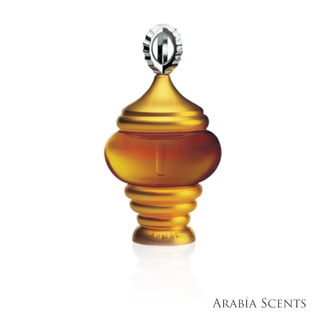 '1001 Nights' perfume oil bottle on a white background with 'Ajmal' branding featured by 'Arabiascents'