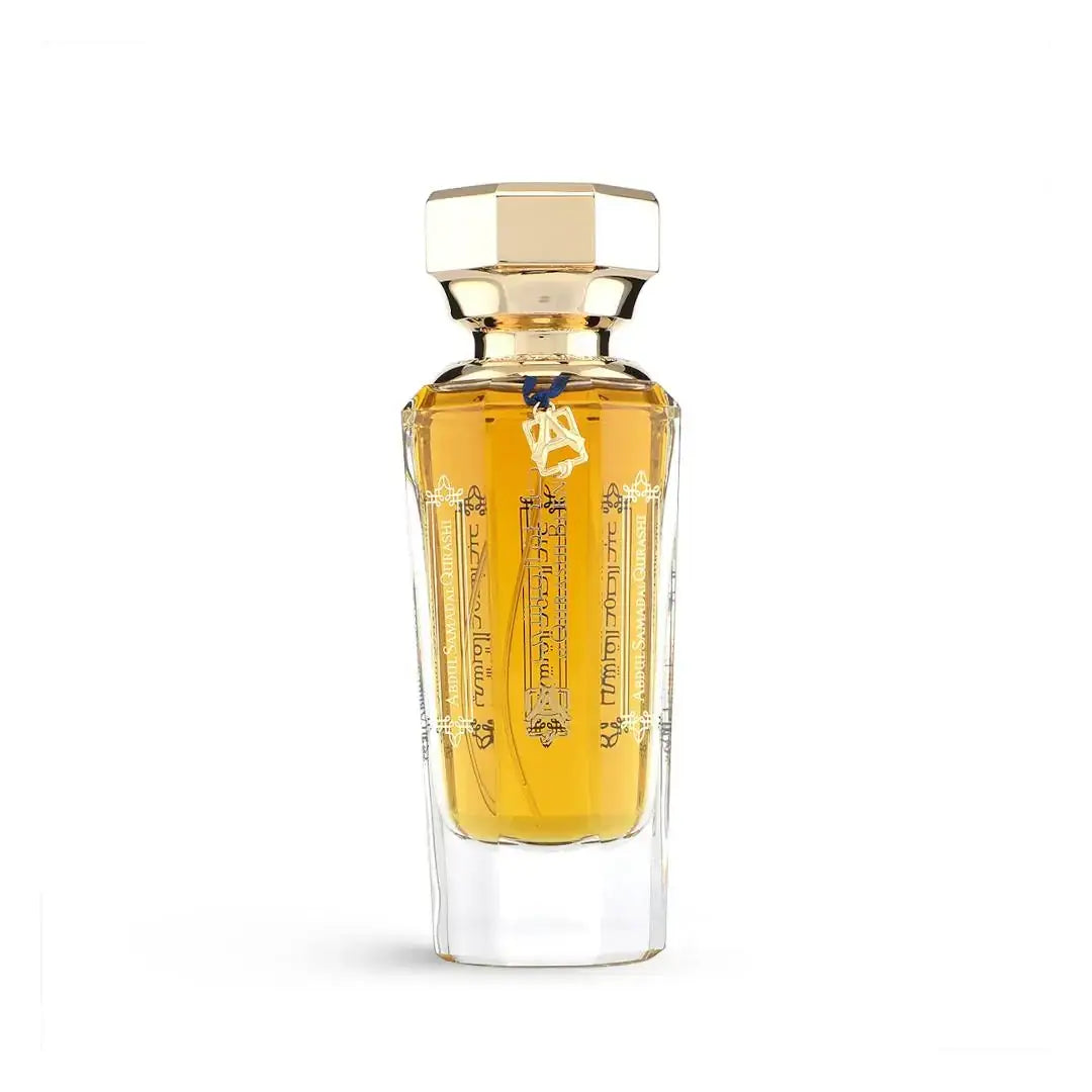 Al Qurashi Blend EDP with Abdul Samad Al Qurashi branding on a white background