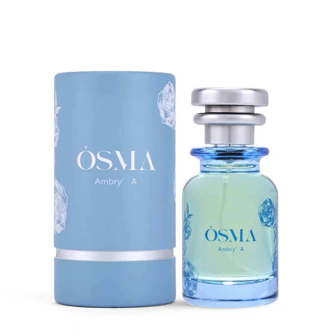 'Ambry A' perfume bottle with packaging on a white background with 'Osma' branding