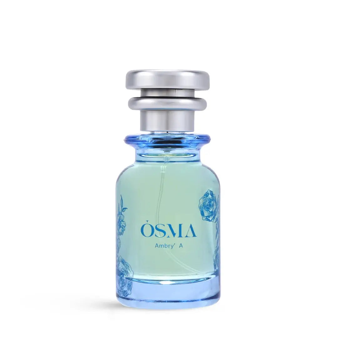 'Ambry A' perfume bottle on a white background with 'Osma' branding