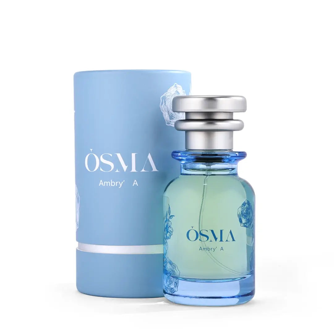 'Ambry A' perfume bottle with packaging on a white background with 'Osma' branding
