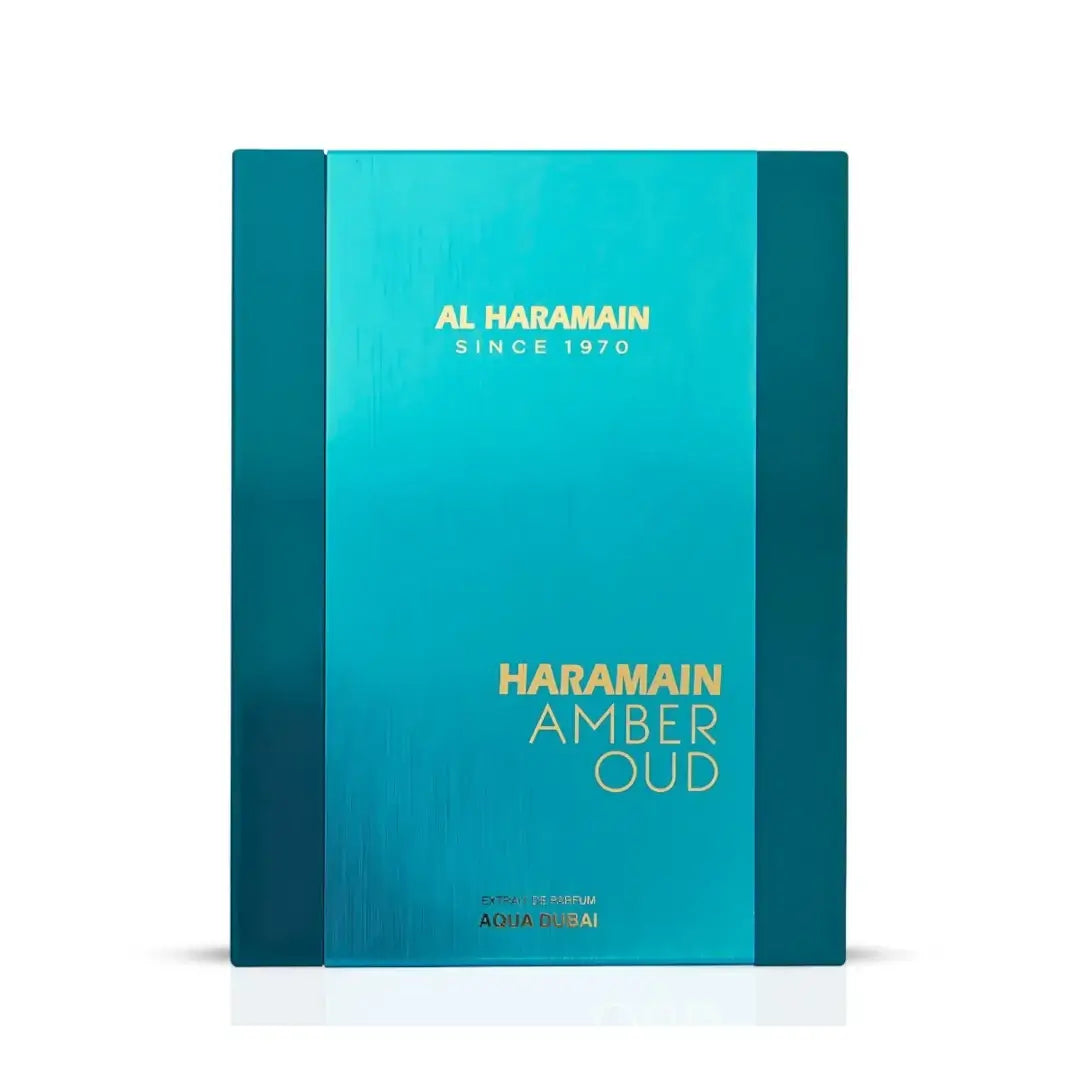 Al Haramain Haramain Amber Oud Aqua Dubai on a white background