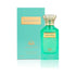 Green perfume bottle with gold cap and 'Aquamarine' label next to its packaging on a white background branded Osmanli Oud