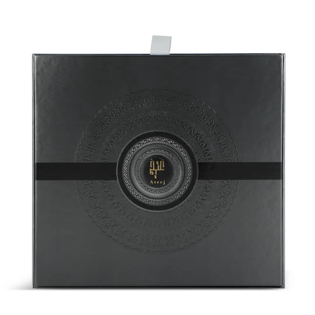 'Ateej Signature Box' black packaging with Ateej branding on a white background