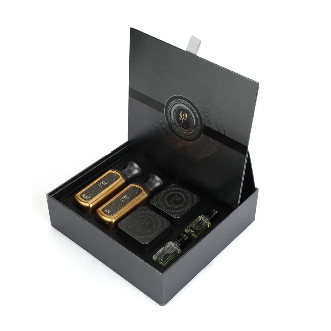 'Ateej Signature Box' open black  packaging on a white background with Ateej branding