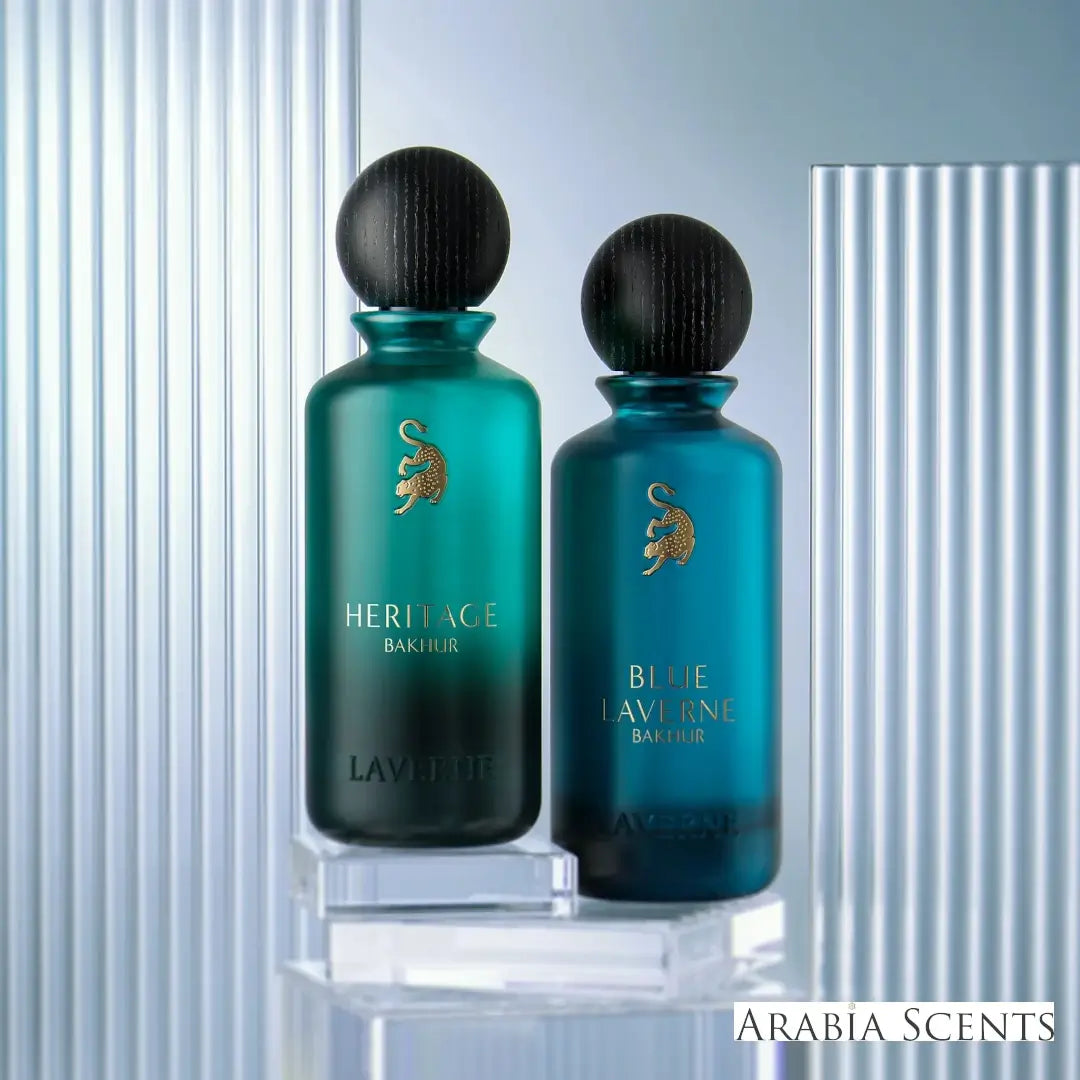 'Bakhur Nights' Set perfume bottles with 'Laverne' branding featured by 'Arabiascents'