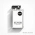Perfume bottle labeled 'Black Cavalier Surge' branded by 'Le Bonheur' featured by 'ArabiaScents' on a white background