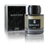 'Black Onyx' perfume bottle & packaging in a white background with 'Ajmal' branding