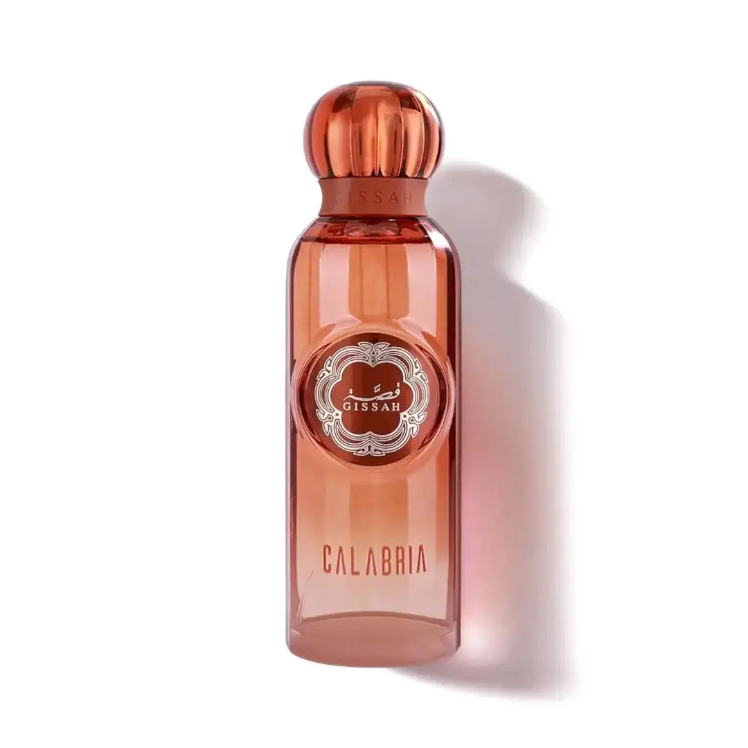 'Calabria' perfume bottle on a white background with 'Gissah' branding