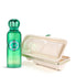 Green bottle and white container with 'Capri' label on a white background branded Gissah