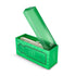 Green Capri EDP box with a white pen inside on a white background branded by Gissah