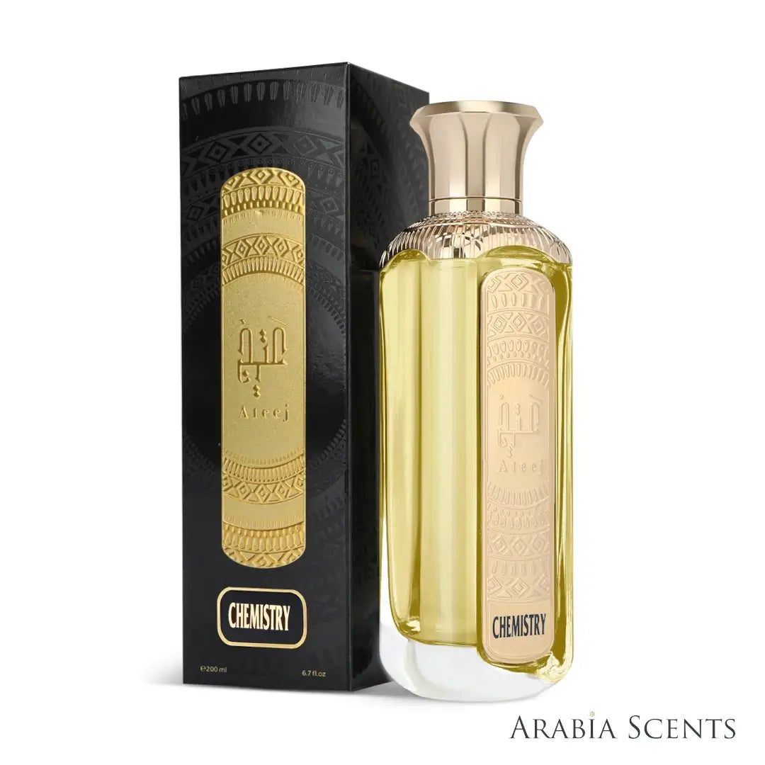 Chemistry Light fragrance bottle branded by Ateej on a white background featured by 'ArabiaScents'