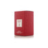 Red perfume bottle packaging with 'Cherry Bubbles' label on a white background branded Arabian Oud