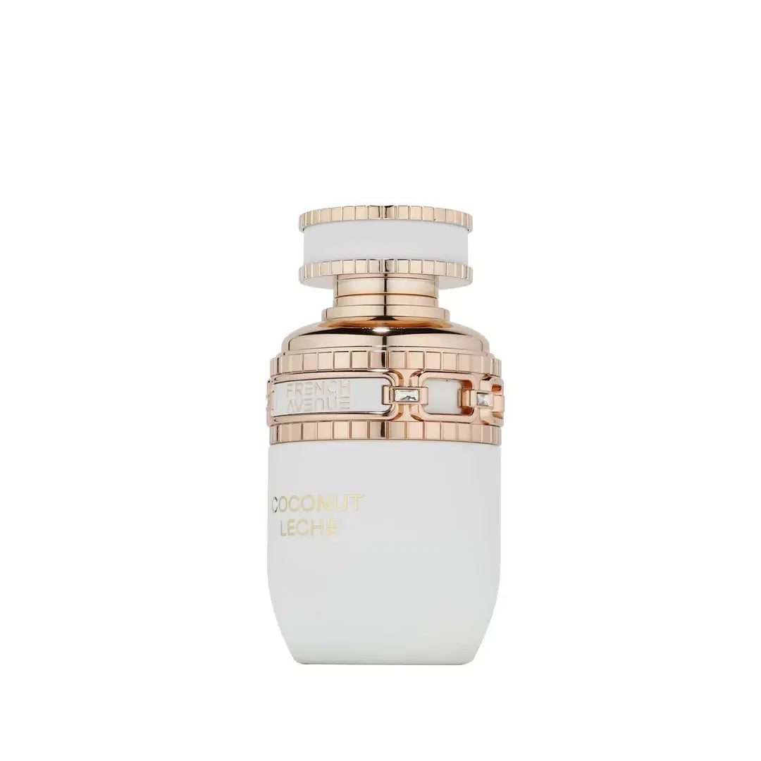 Coconut Leche Perfume bottle on a white background branded French Avenue