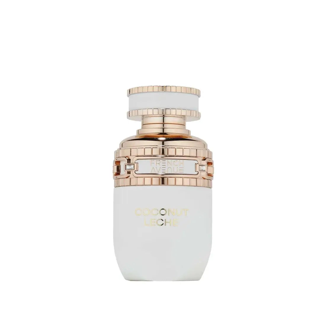 Coconut Leche Perfume bottle on a white background branded French Avenue