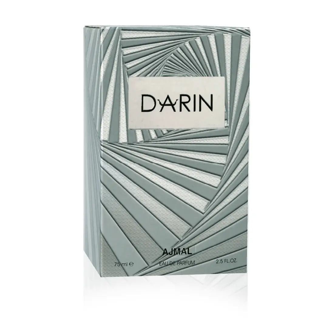'Darin French' perfume packaging in a white background with 'Ajmal' branding