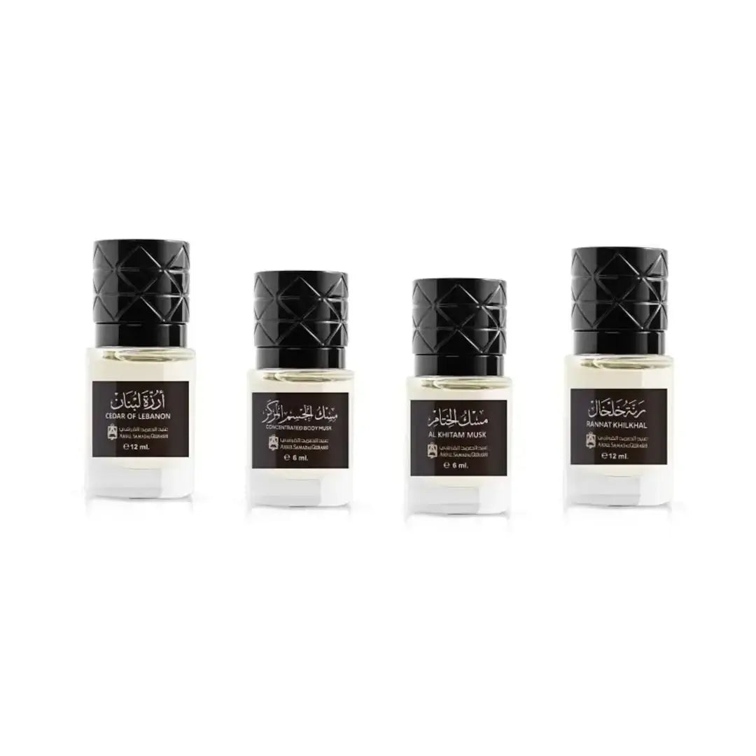 'Diamond Collection' perfume oil in a white background with 'ASQ' branding