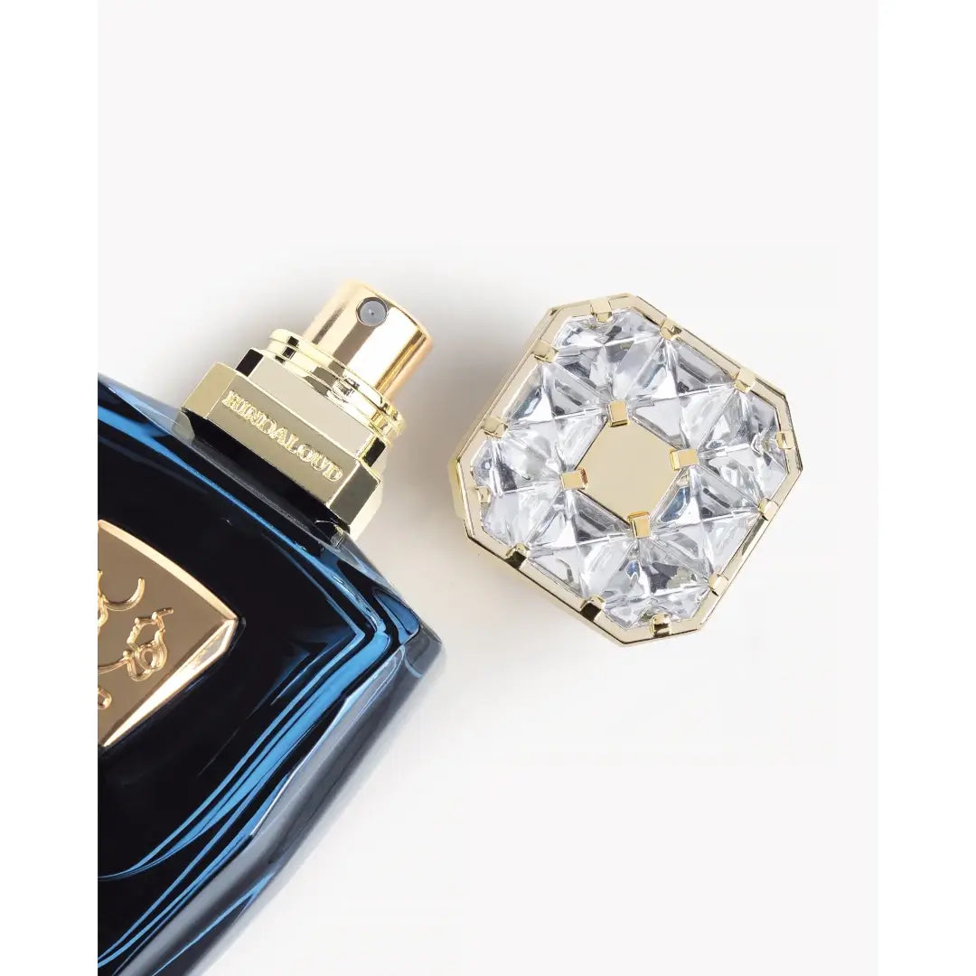 'Dubai Mist' perfume bottle in a white background with 'Hind Al Oud' branding