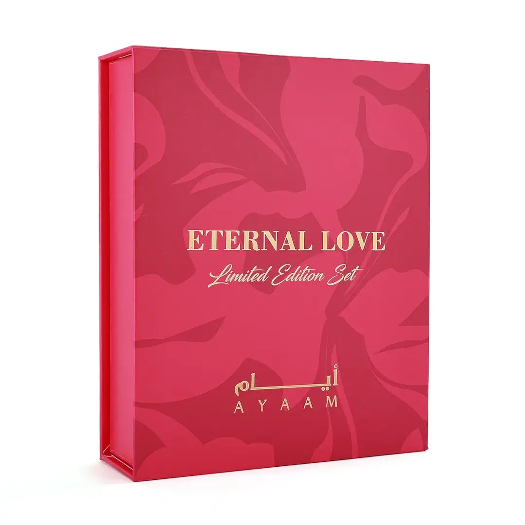 'Eternal Love Set' packaging in a white background with 'Ayaam' branding