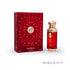 'Farsah' Red perfume bottle and packaging with 'Le Bonheur' branding on a white background featured by ArabiaScents