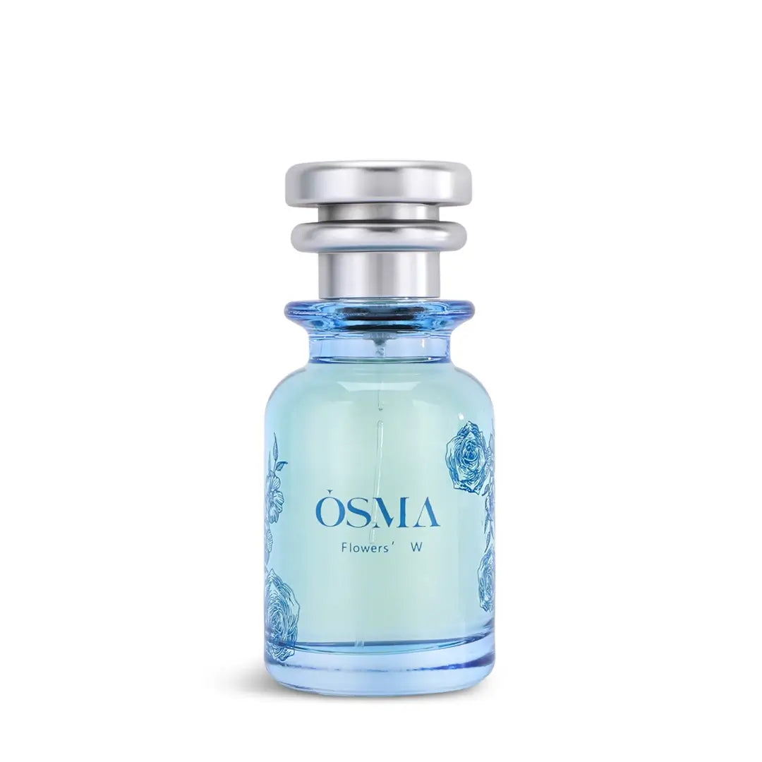 'Flowers W' perfume bottle with 'OSMA' branding on a white background