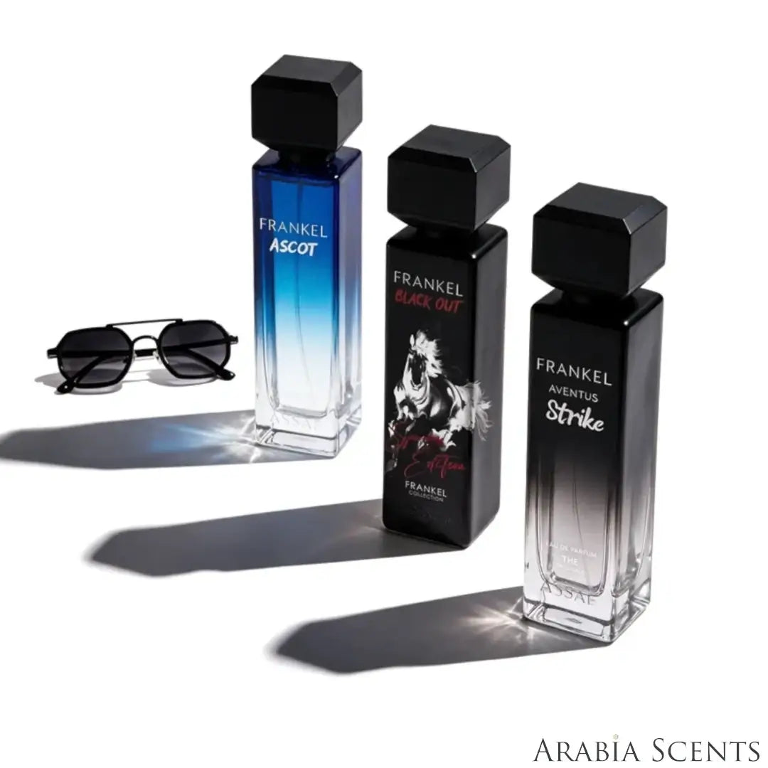 'Frankel Elite Collection' set on a white background with 'Assaf' branding featured by 'Arabiascents'