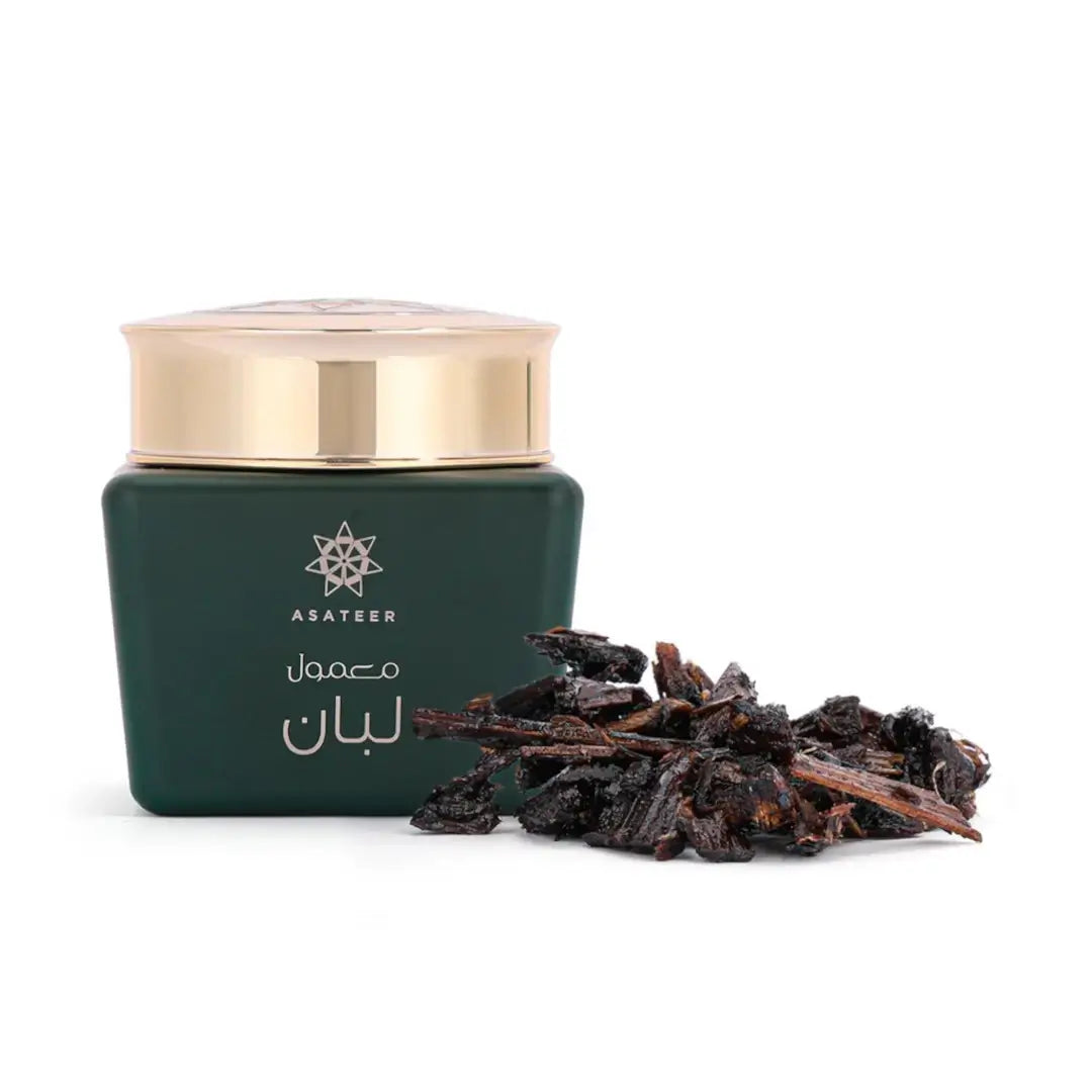 'Louban' maamoul on a white background with 'Asateer' branding