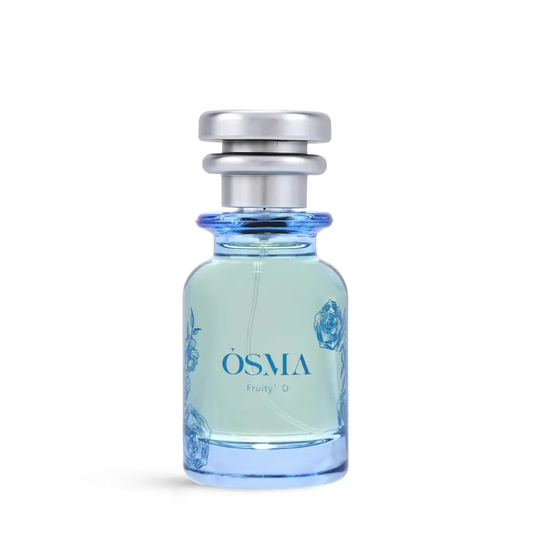 'Fruity D' perfume bottle with 'OSMA' branding on a white background