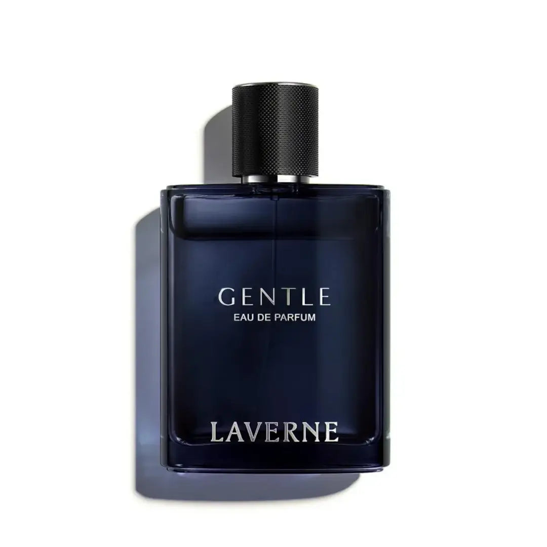 'Gentle' perfume bottle in a white background with 'Laverne' branding