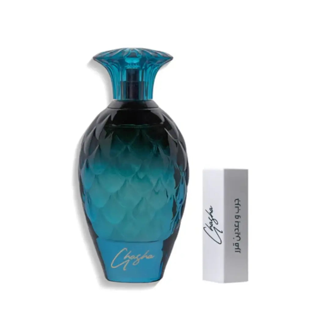 'Ghasha' perfume bottle on a white background with 'Junaid' branding