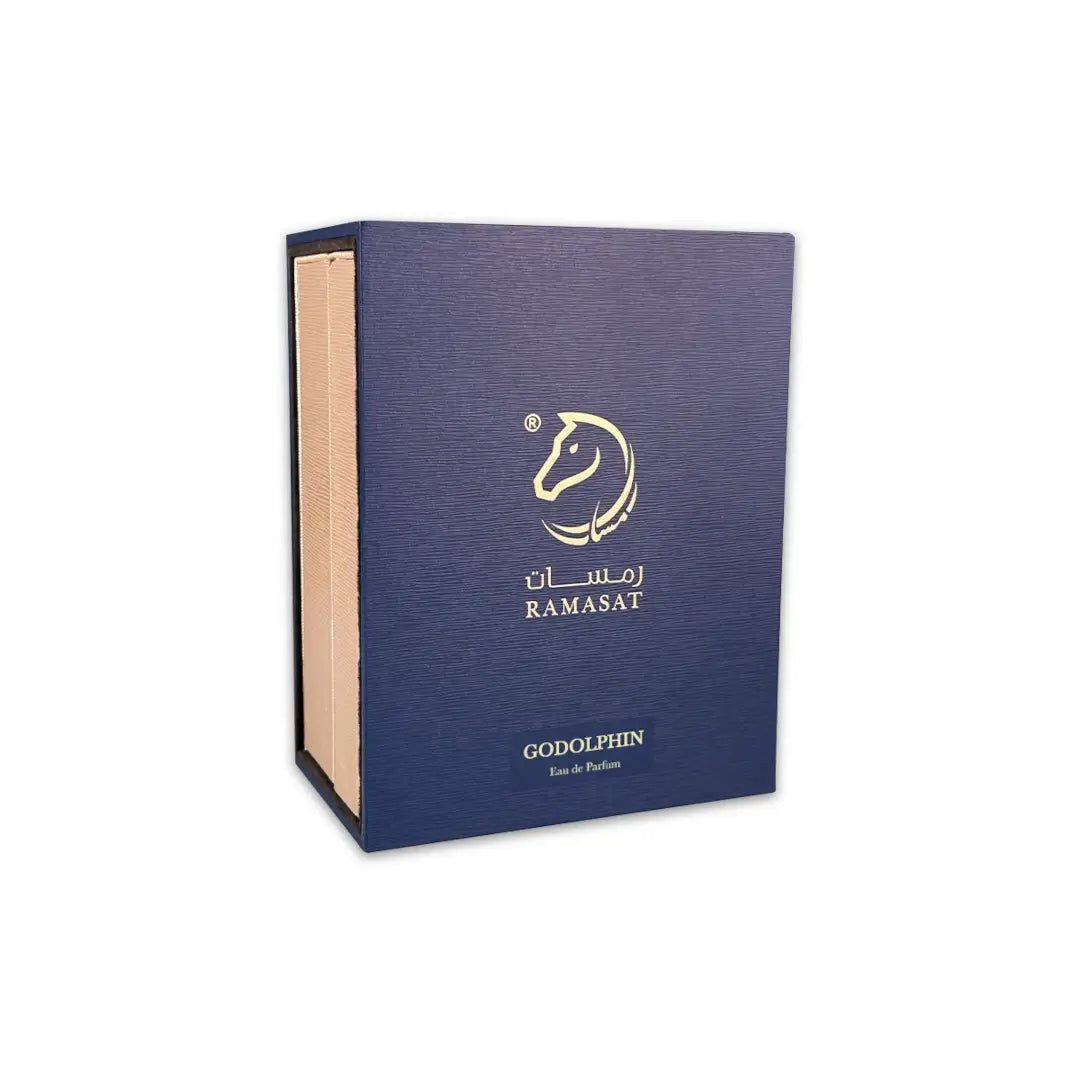 'Godolphin' luxury box in a white background with 'Ramasat' branding