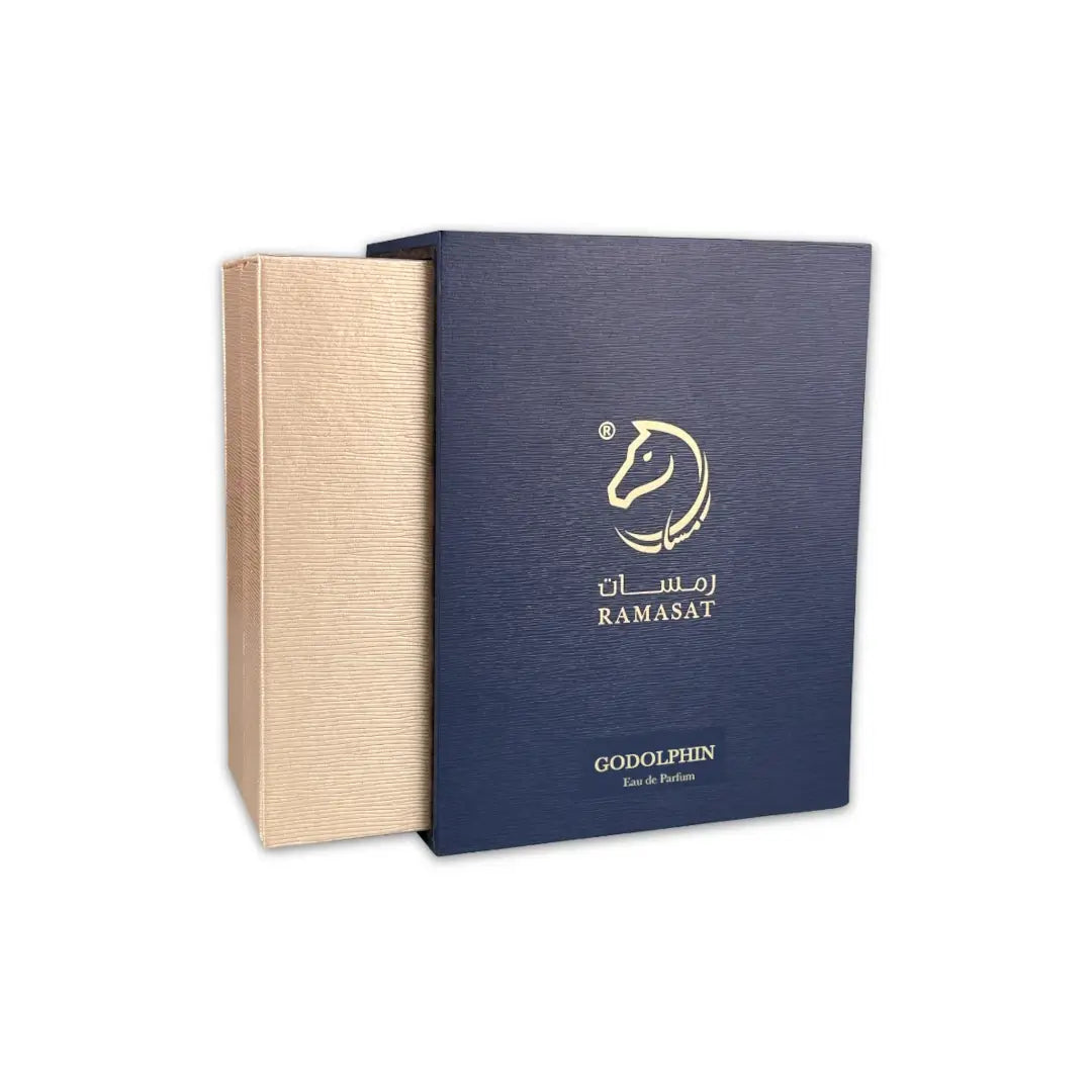 'Godolphin' luxury box in a white background with 'Ramasat' branding