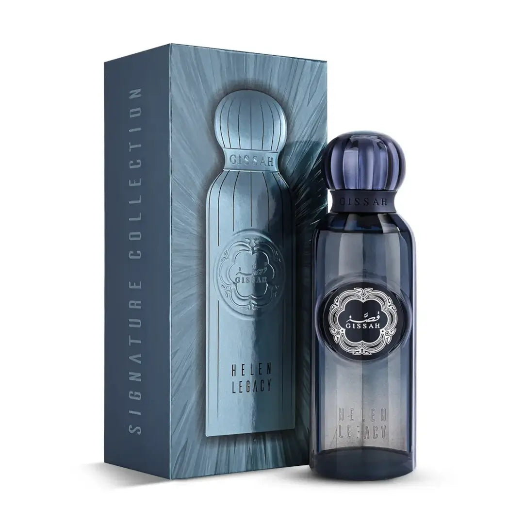 Gissah Helen Legacy perfume bottle and packaging on a white background