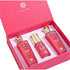 'Hidden Love' red perfume bottles with gold caps in a pink box, featuring the brand 'ASATEER'.