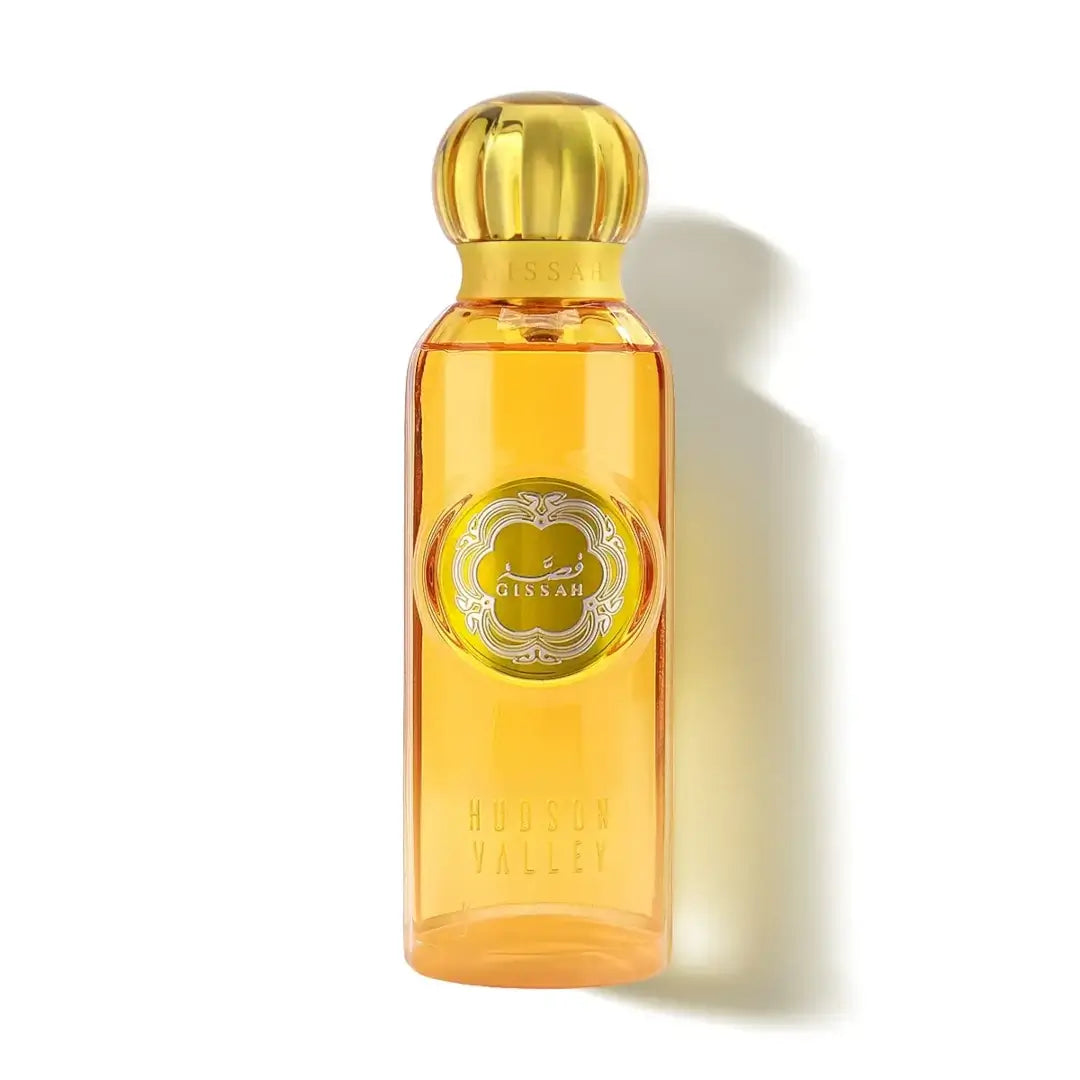 'Hudson Valley' perfume bottle on a white background with 'Gissah' branding