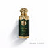 'Kayan' Perfume bottle with gold cap branded Le Bonheur on a white background, featured by brand 'Arabia Scents'.