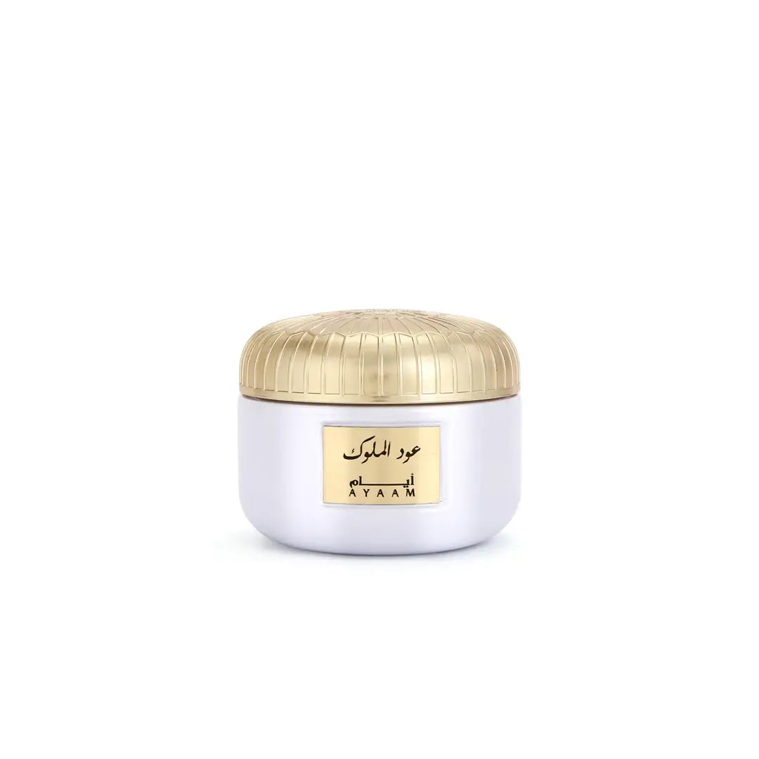 'Kings Oud Mamoul' in a white background with 'Ayaam' branding 