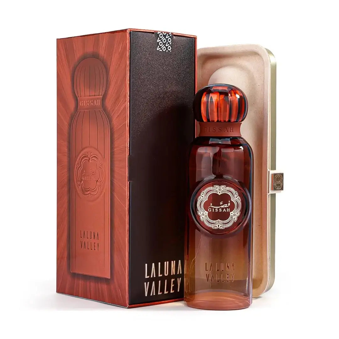 Gisana La Luna Valley perfume bottle and packaging on a white background