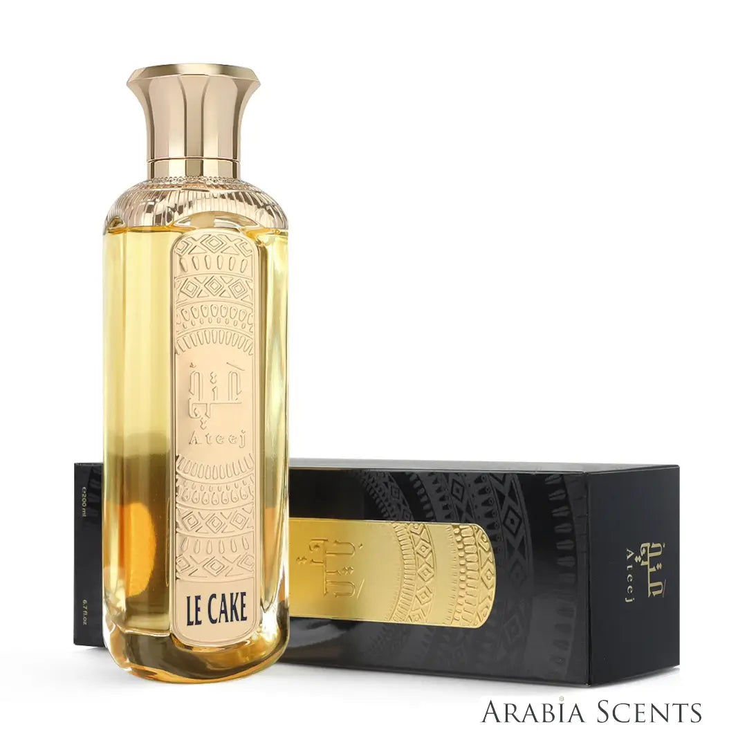 Le Cake Light Fragrance bottle and packaging branded 'Ateej' featured by 'ArabiaScents'