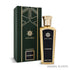 'Legend Black' perfume bottle & packaging on a white background with 'Asateer' branding featured by 'Arabiascents'