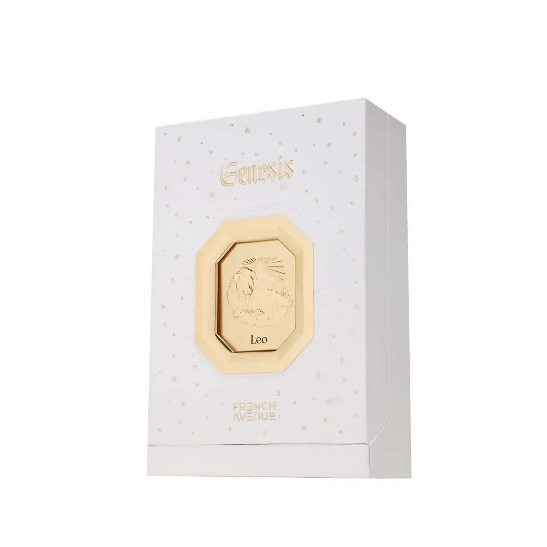 Leo golden perfume box on a white background with French Avenue branding