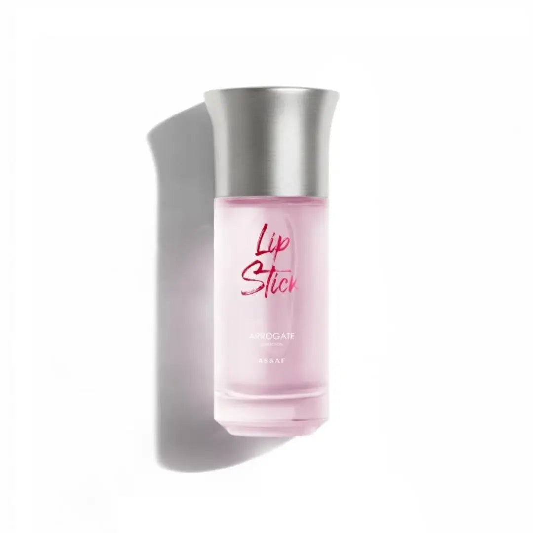 'Lip Stick' perfume bottle on a white background with 'Assaf' branding