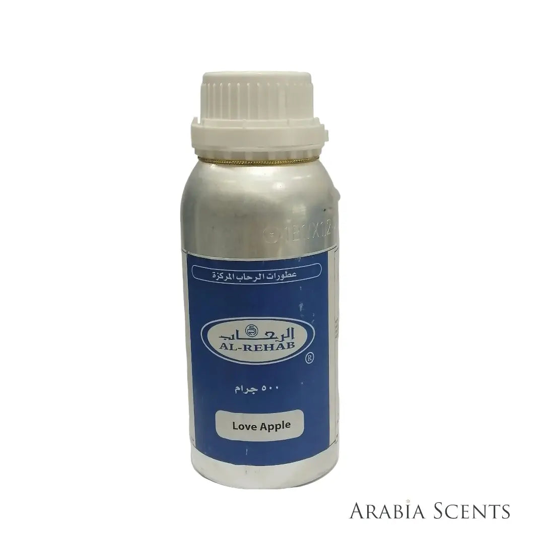 Love Apple Perfume Oil bottle branded Al Rehab on a white background featured by 'ArabiaScents'