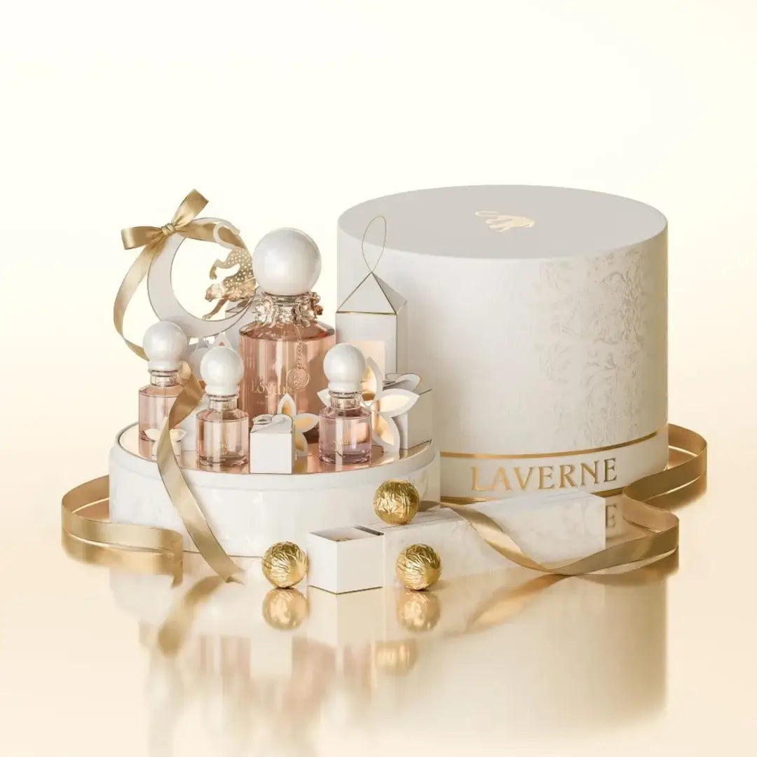 'Loyard Collection' set with packaging in a white background with 'Laverne' branding