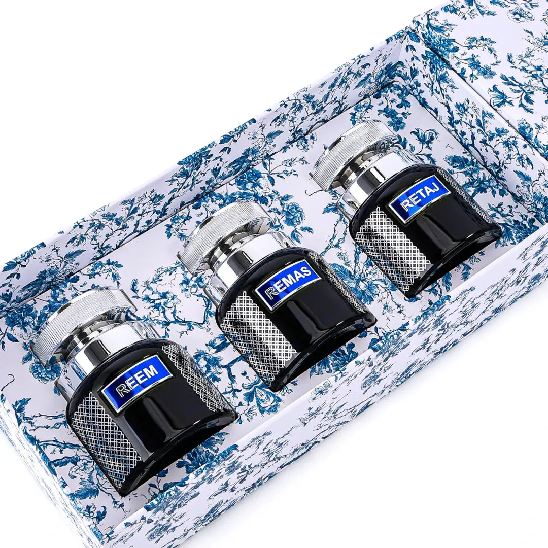 'Maamoul Collection' incense bottles & packaging on a white background with 'Atyab Al Sheikh' branding