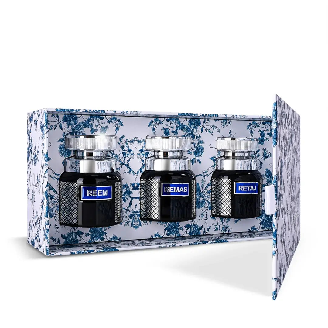 'Maamoul Collection' incense bottles & packaging on a white background with 'Atyab Al Sheikh' branding